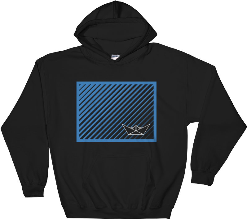 Paper Boat Unisex Hooded Sweatshirt, Collection Origami - Sweatshirt (1000x1000), Png Download