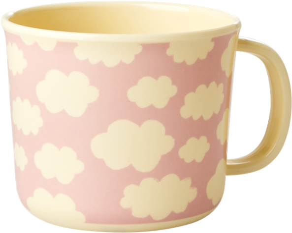 Baby Melamine Cup With Handle Pink Cloud Print Rice - Coffee Cup (1000x1000), Png Download