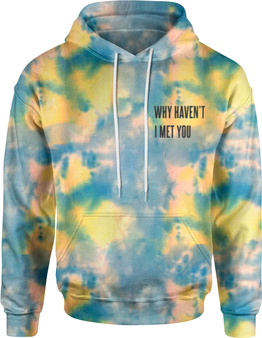 Whimy Blue Tie Dyed Sunflower Hoodie - Hoodie (1200x1620), Png Download