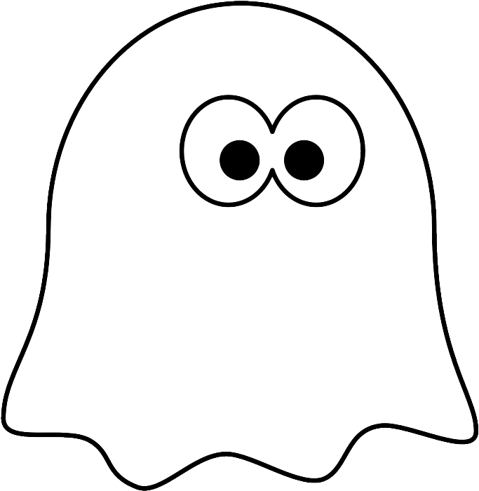 Coloring Little Pages Art Ideas For My Ⓒ - Black And White Cartoon Ghost (700x699), Png Download
