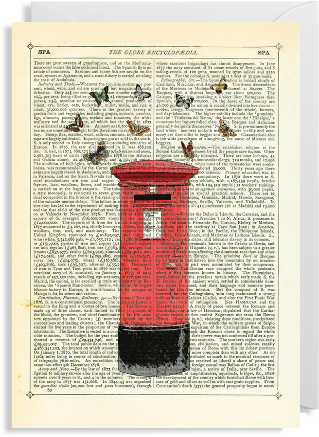 Letterbox And Butterflies Card - Door (956x1024), Png Download
