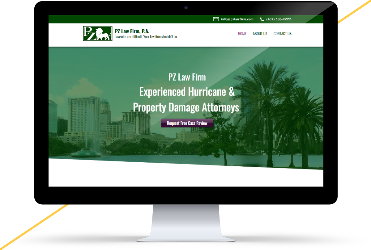 Imac Mockup Of The Pz Law Firm Website - Led-backlit Lcd Display (1200x810), Png Download