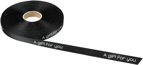 Lovly® Ribbon, 15mm, 100m, A Gift For You, Black/white - Label (640x640), Png Download