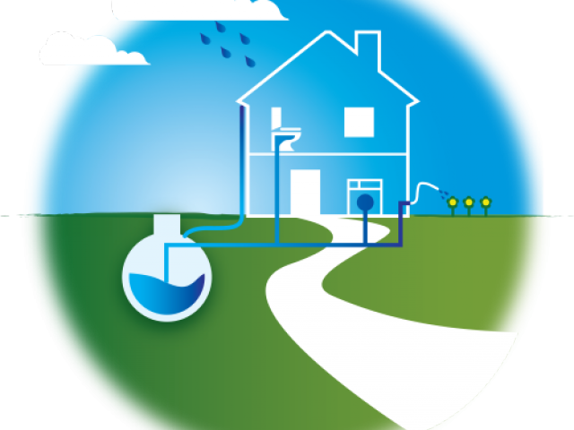 Drawn Rain Water - Rainwater Harvesting For Drawing (640x480), Png Download