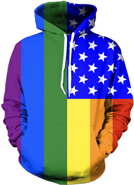Gay Pride American Flag Hoodie - Team Valor Hoodie (600x600), Png Download
