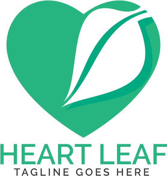 Heart Leaf Logo Design - Heart (1500x1000), Png Download