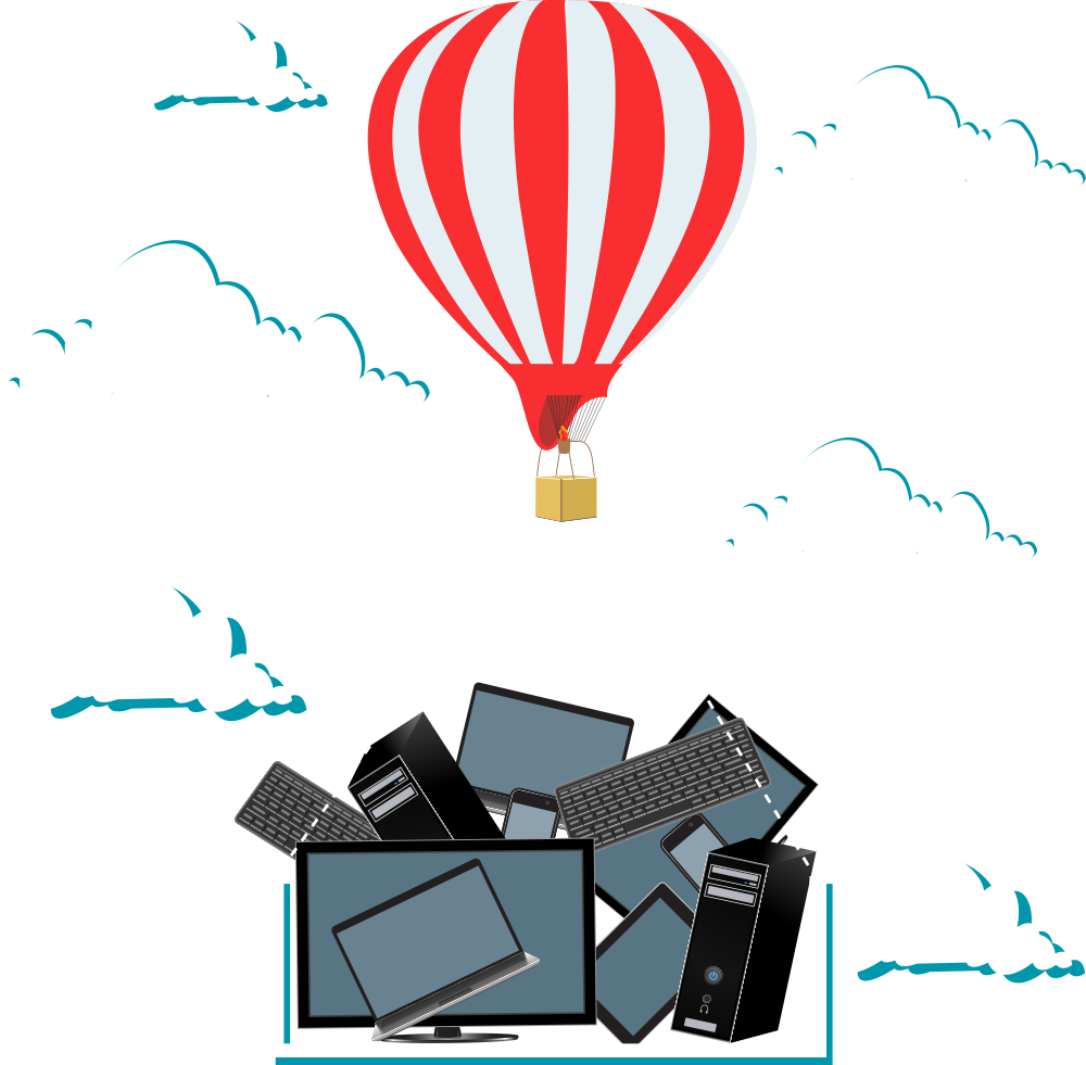 Balloon Clipart Airplane - Hot Air Balloon (1000x981), Png Download