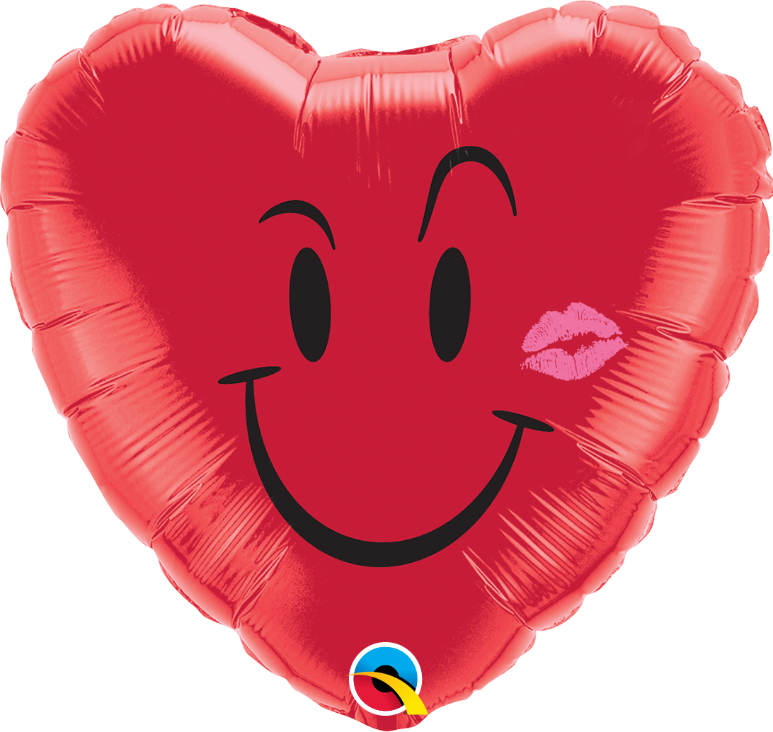 Emoji Naughty Smile A Kiss 18 Inch Foil Balloon Kisses Valentine Heart Full Size Png Download Seekpng