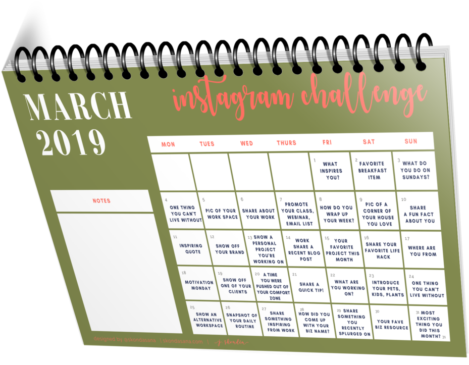 Instagram Calendar By Skondasana - Number (1000x909), Png Download