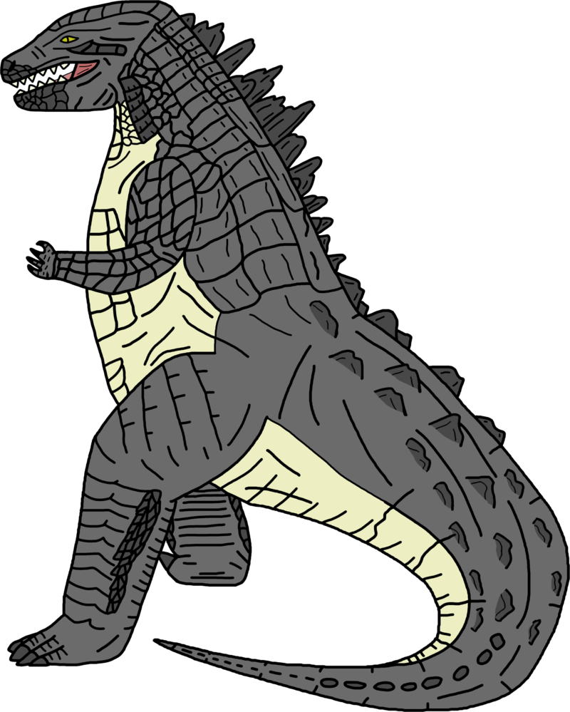 Drawn Alligator Godzilla - Illustration (800x999), Png Download