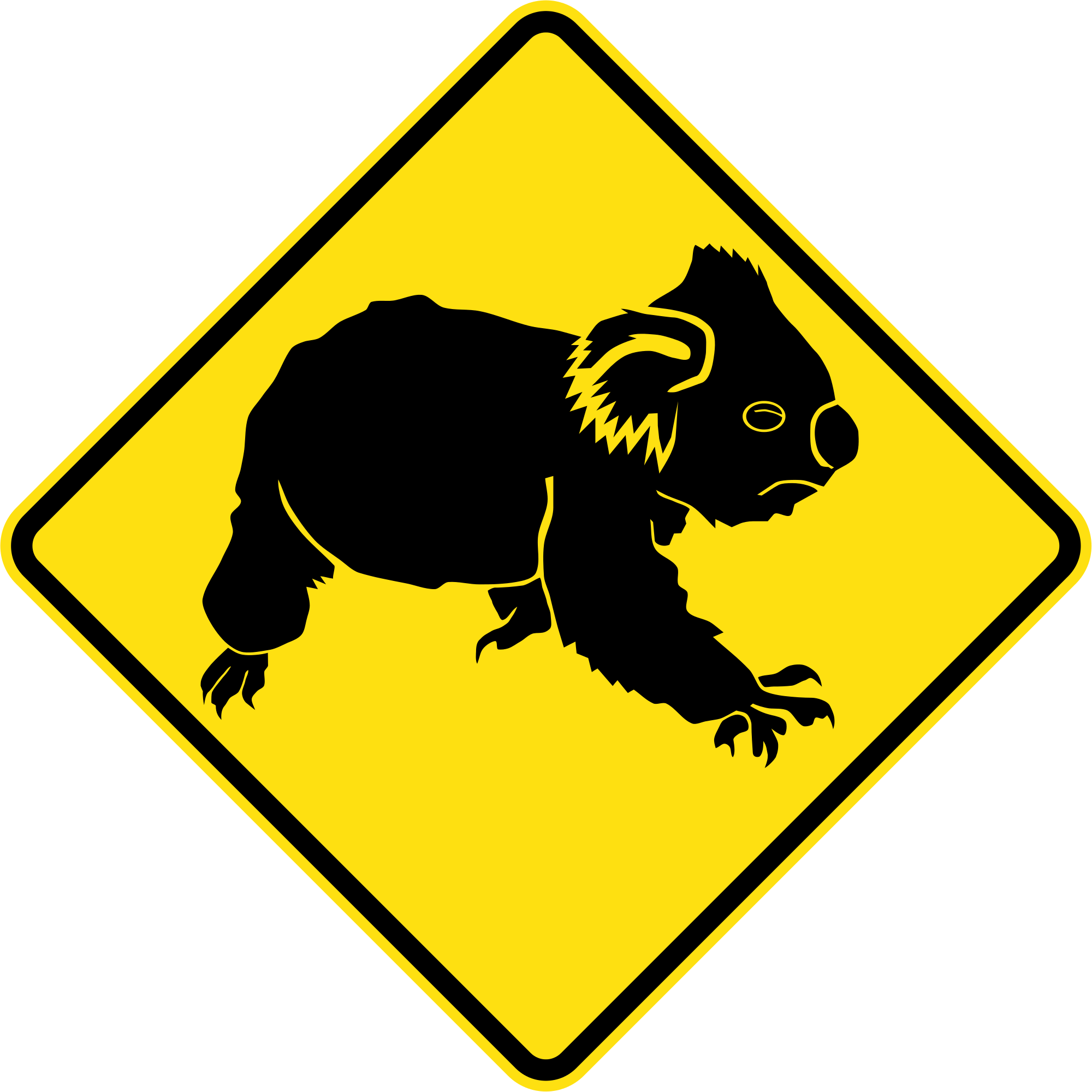 Australia Road Sign W5-47 - Australian Road Signs Vector (2000x2000), Png Download