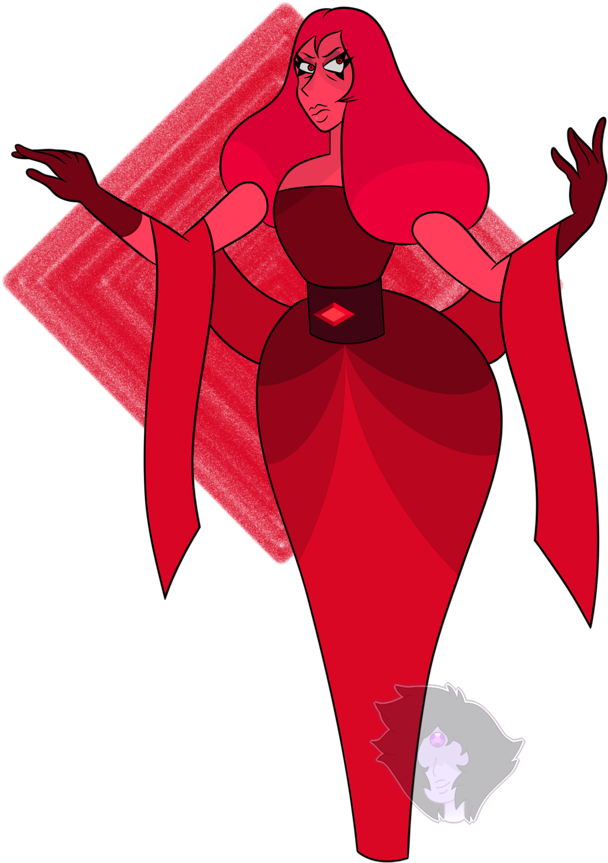 So I Redid My Red Diamond The First One Looked Too - Red Diamond By Gemcrust Steven Universe (1280x1792), Png Download