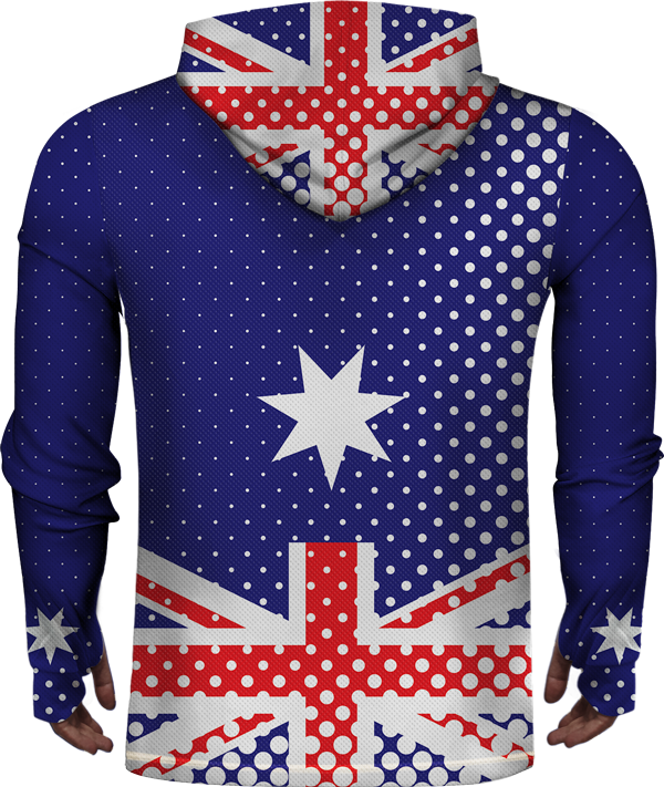 Australian Flag Colors Lightweight Sun Hoodie - Upside Down Australian Flag (600x711), Png Download