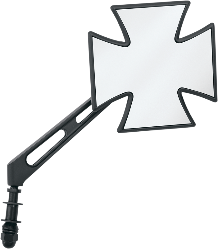 Drag Specialties Black Maltese Cross Universal Mirrors - Retroviseur Moto Croix De Malte (702x800), Png Download