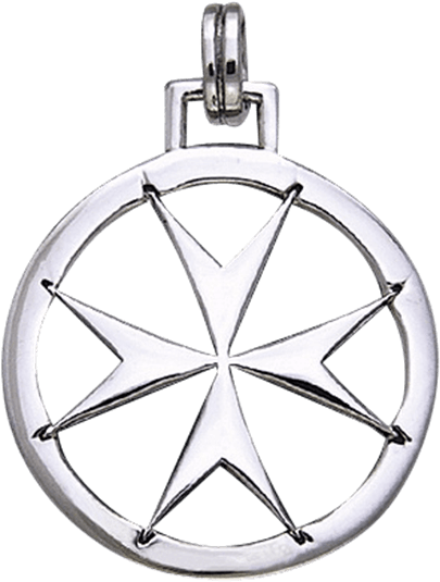 White Bronze Maltese Cross Pendant - Locket (555x555), Png Download
