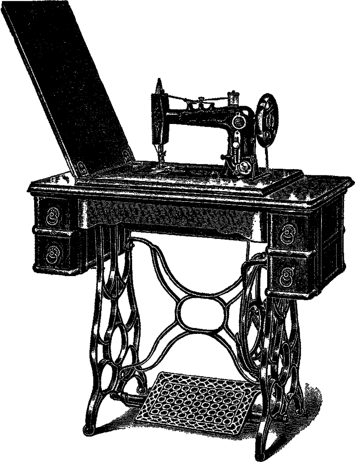 Sewing Machine Clipart Classic - Sewing Machine With Transparent Background (1272x1600), Png Download