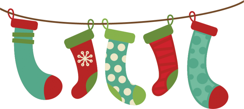 Hanging Stockings Christmas Miss V4w0l6 Clipart - 5 Christmas Stocking Clipart (768x344), Png Download