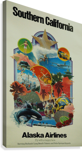Vintage Alaska Airlines Southern California Travel - American Airlines (277x511), Png Download
