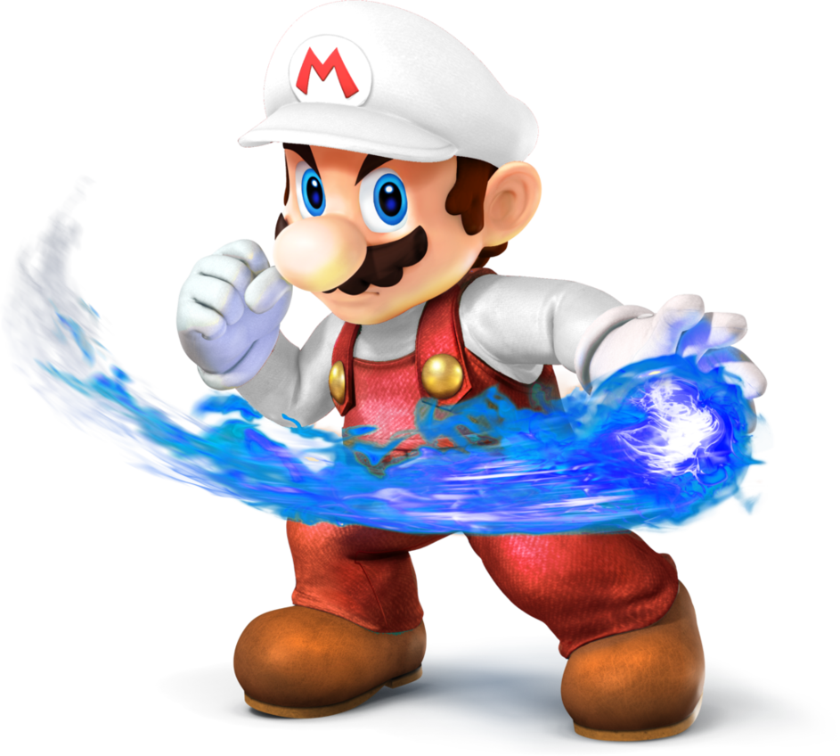 Super Smash Bros Fire With Blue By - Super Smash Bros Mario (943x848), Png Download
