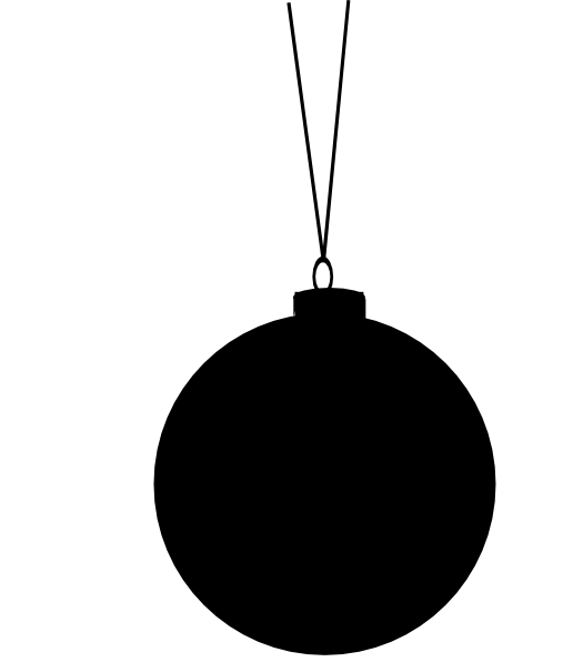 Christmas Ornament Outline Clipart - Black Christmas Ornament Png (516x596), Png Download