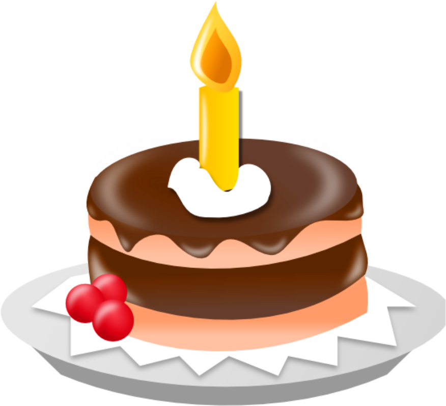 Mini Cake Cliparts - One Candle Birthday Cake (568x526), Png Download