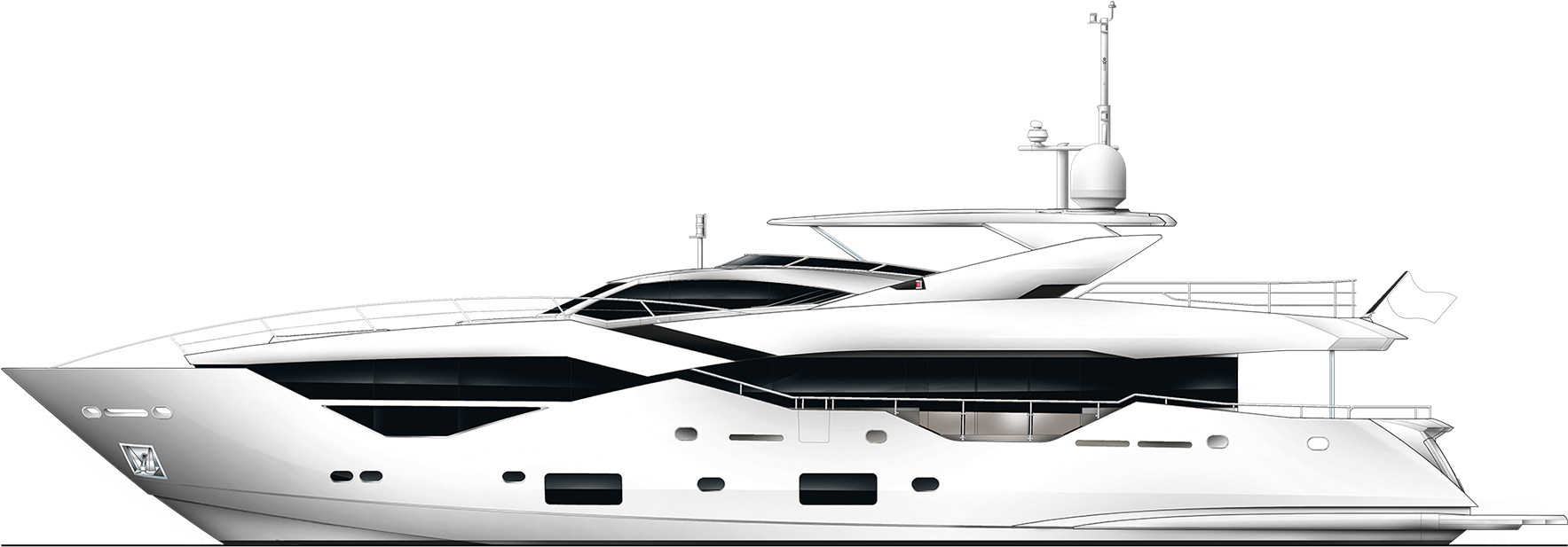 116 Yacht - Luxury Yacht (1999x645), Png Download