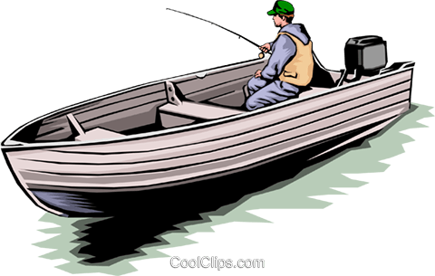 Fisherman In Boat Royalty Free Vector Clip Art Illustration - Как Нарисовать Рыбака В Лодке (480x305), Png Download