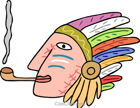 Native American Smoking Pipe Royalty Free Vector Clip - Clip Art (480x372), Png Download