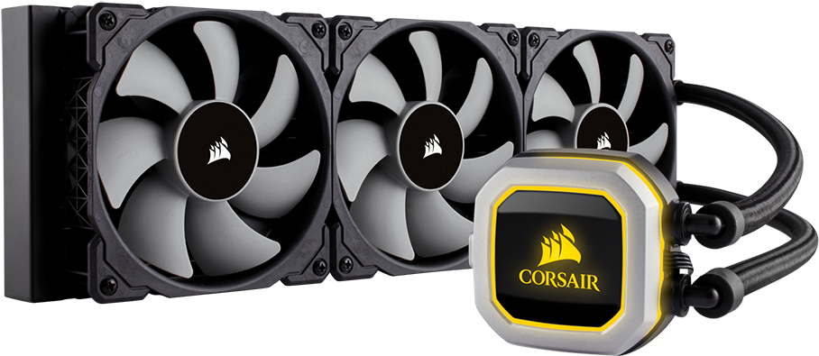 Corsair Hydro Cooler H150i Pro Rgb - Corsair H150i Pro (1000x454), Png Download