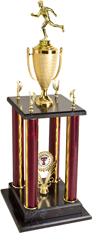 4 Column Trophy For Track & Field Events - Track And Field Trophy (346x800), Png Download