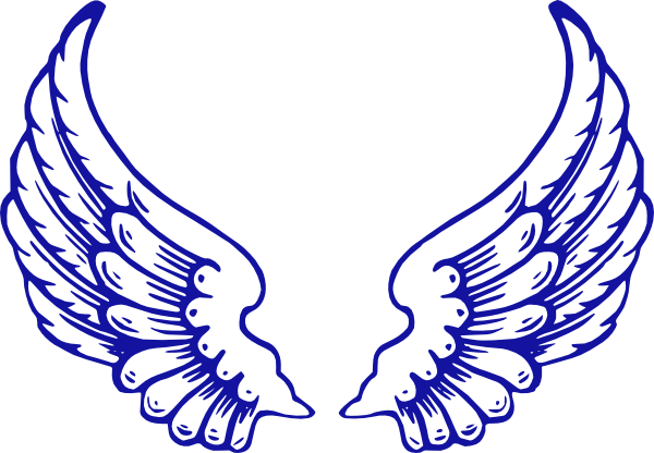 Running Wings Clip Art At Clker - Blue Angel Wings Logo (600x416), Png Download