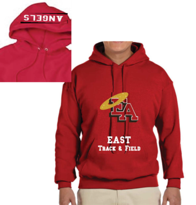 East Track & Field Hoodie $30 - Cardinal Red Gildan Hoodie (382x400), Png Download