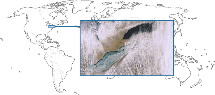 Lake Effect Snow Event During Gcpex Field Campaign - Map (746x345), Png Download