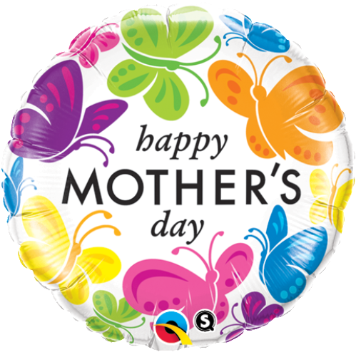 Mothers Day Butterflies Foil Balloon 1pc - Transparent Png Mothers Day Mother Clipart (501x501), Png Download