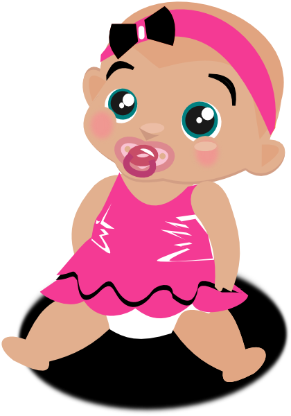 Baby Girl Clipart At Getdrawings - Pink Baby Clipart Png (420x600), Png Download