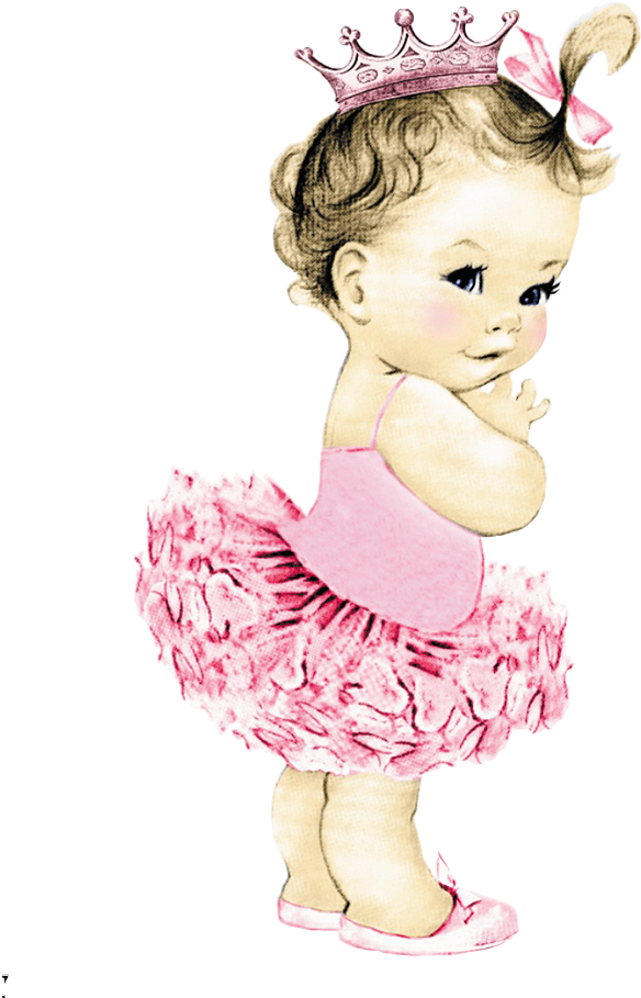 Baby Girl Blanket Png - Vintage Princess Baby (800x963), Png Download