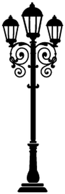 Lamp Post Black And White (400x400), Png Download