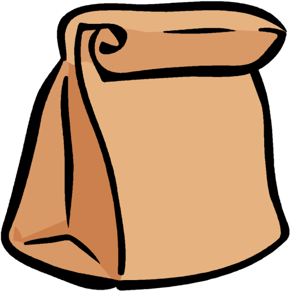 Brown Bag Lunch Clip Art 6zdteu Clipart - Brown Paper Bag Clip Art (601x600), Png Download