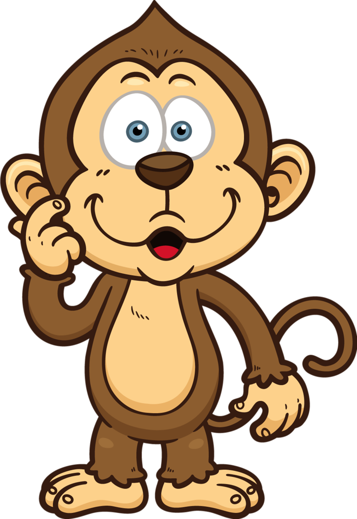 Safari & Zoo Cartoon Monkey, Cute Monkey, Monkey Business, - 猴子 圖案 (704x1024), Png Download