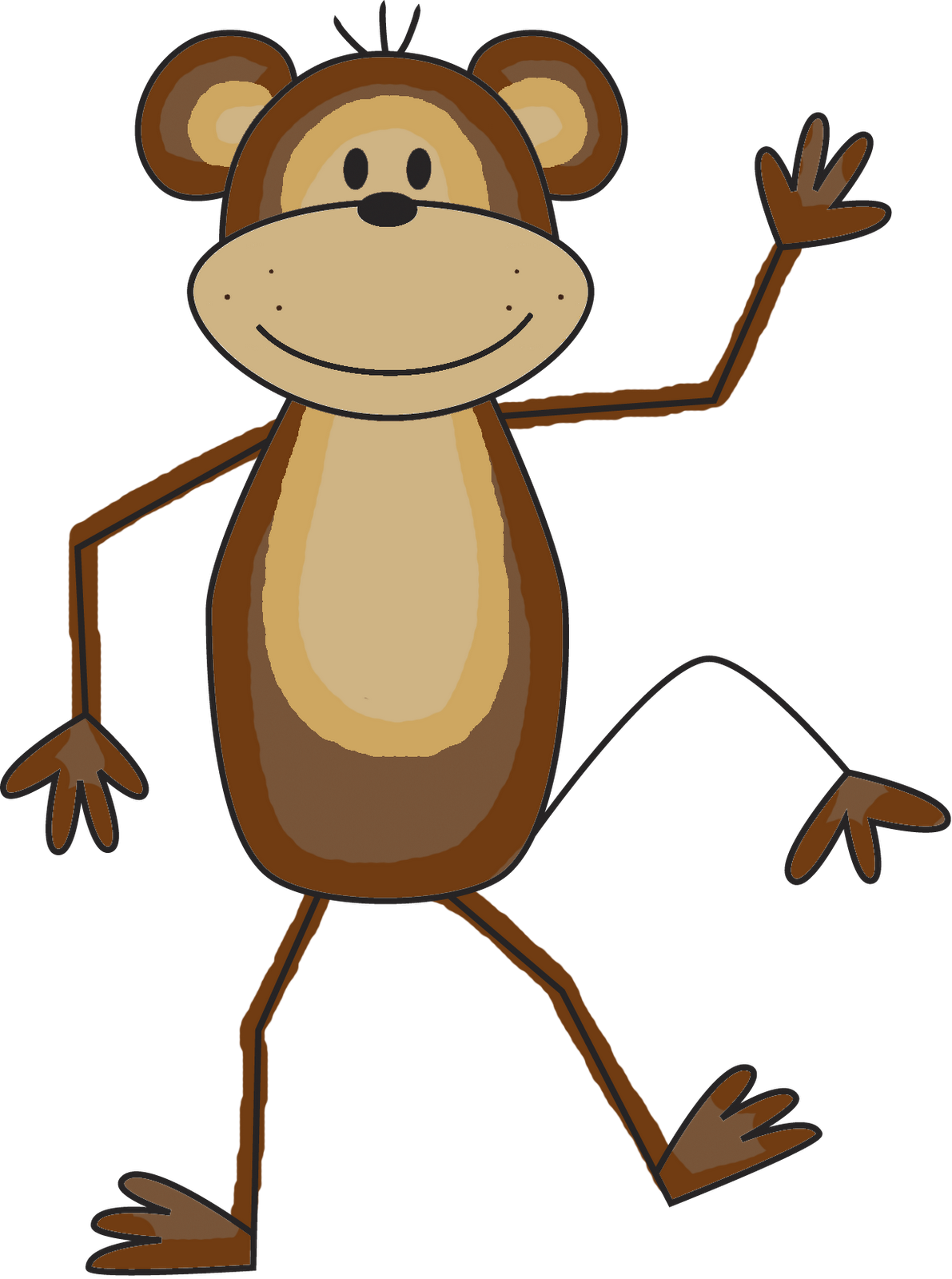 Cute Monkey Clipart Free - Love The Animals Mousepad (1191x1600), Png Download