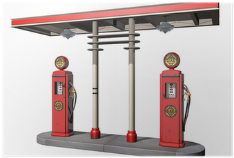 Retro English Petrol Station (400x400), Png Download