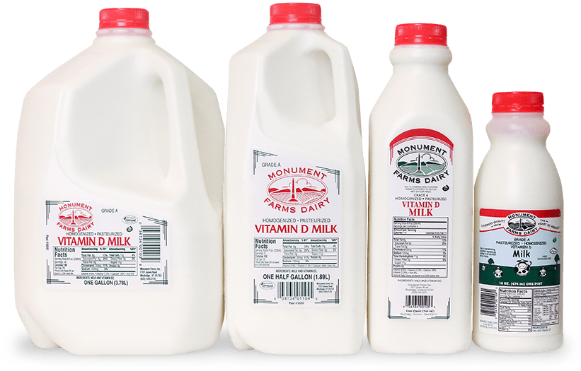 A Pint, Quart, Half Gallon, And Gallon Jug Of Monument - Quart Or Half Gallon (820x740), Png Download