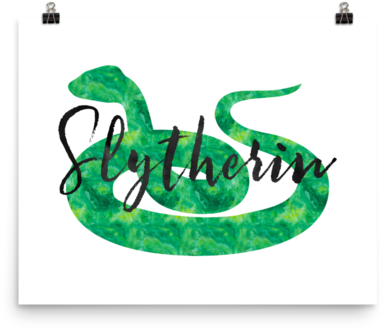 Slytherin Hogwarts House Pride Art Print - Hogwarts House Pride Art (480x480), Png Download