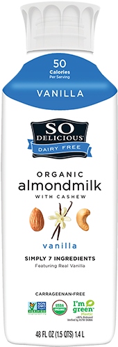 Features Subtle Sweet Notes Of Real Vanilla - So Delicious Vanilla Almond Milk (480x510), Png Download
