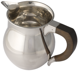 Silver Milk Jug With Wooden Handle - Jug (900x300), Png Download