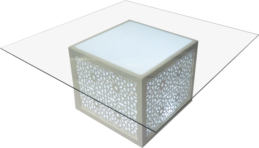 Mashrabiya Square Glass Dining Table - Dubai Glass Table (1000x613), Png Download