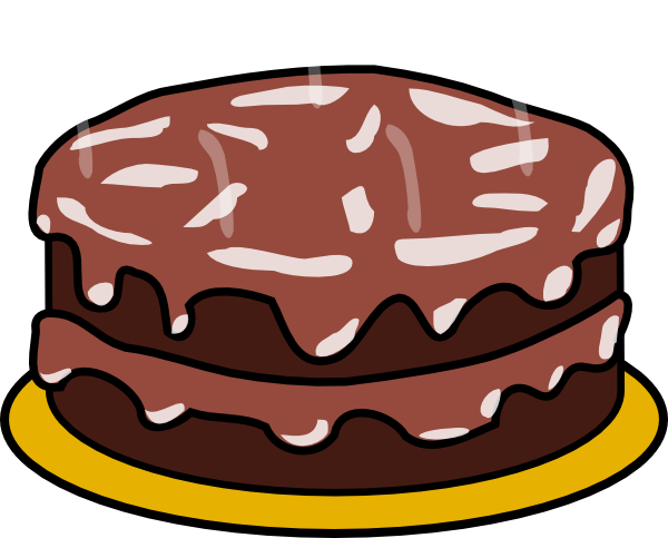 Chocolate Clipart Sliced Cake - Clipart Chocolate Cake (600x483), Png Download