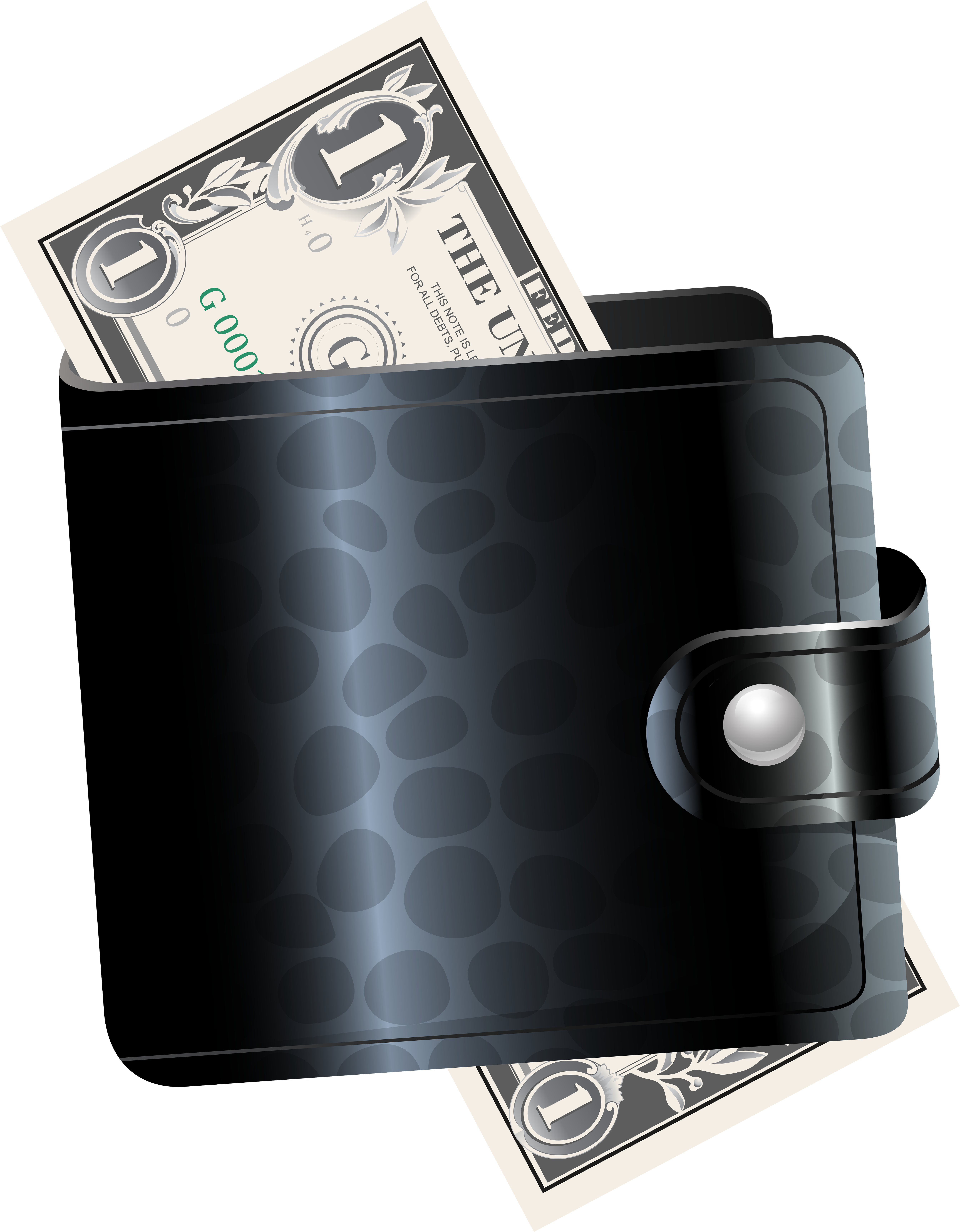 Black Wallet Clipart (5454x7000), Png Download