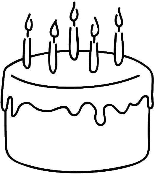 Birthday Cake Coloring Pictures - Birthday Cake Clipart Easy (700x686), Png Download
