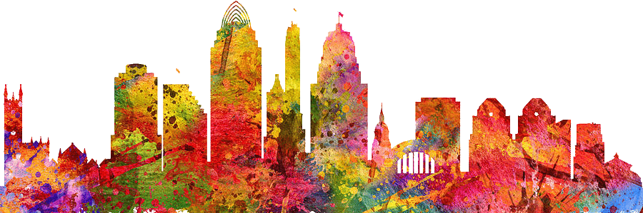 Cincinnati Cityscape - Nashville Cityscape 08 (900x299), Png Download
